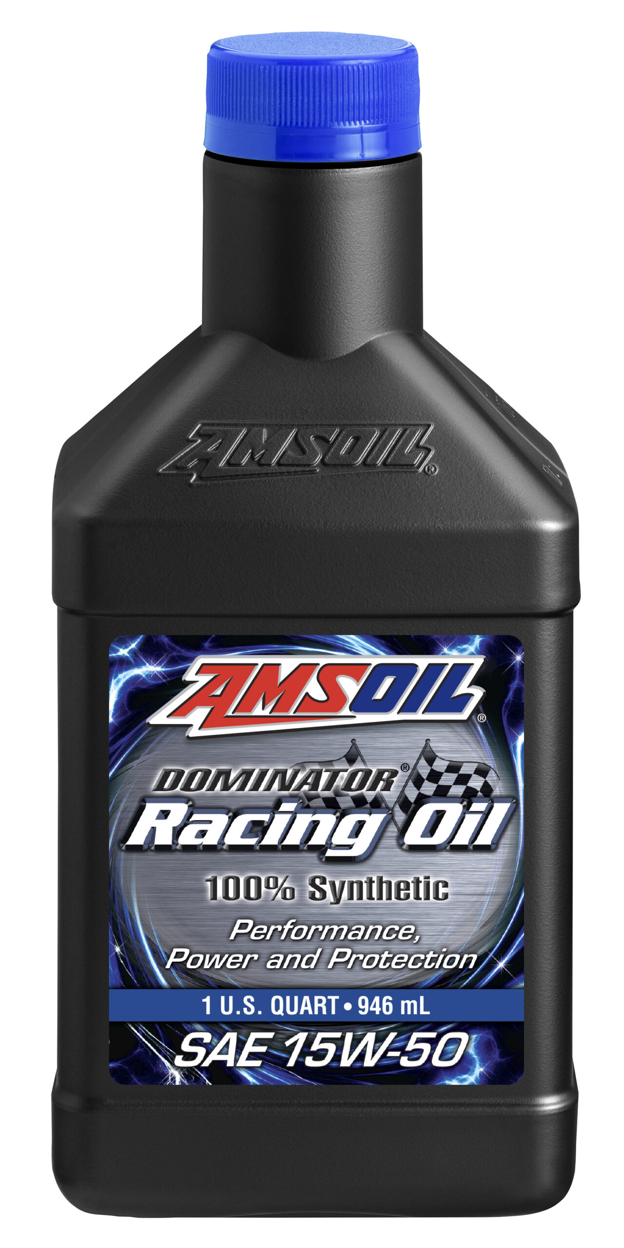 Racing 4 AMSOIL DOMINATOR 15W-50 100% Synthetic Racing Oil quart bottle